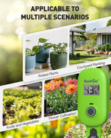 RAINPOINT Smart Soil Moisture Meter for Plants, Soil Hygrometer Sensor, Real-time Monitor Humidity Tester for Gardening, Farming, Indoor and Outdoor Plants Care, HWG023/HWG040 WiFi Hub Needed (Green)