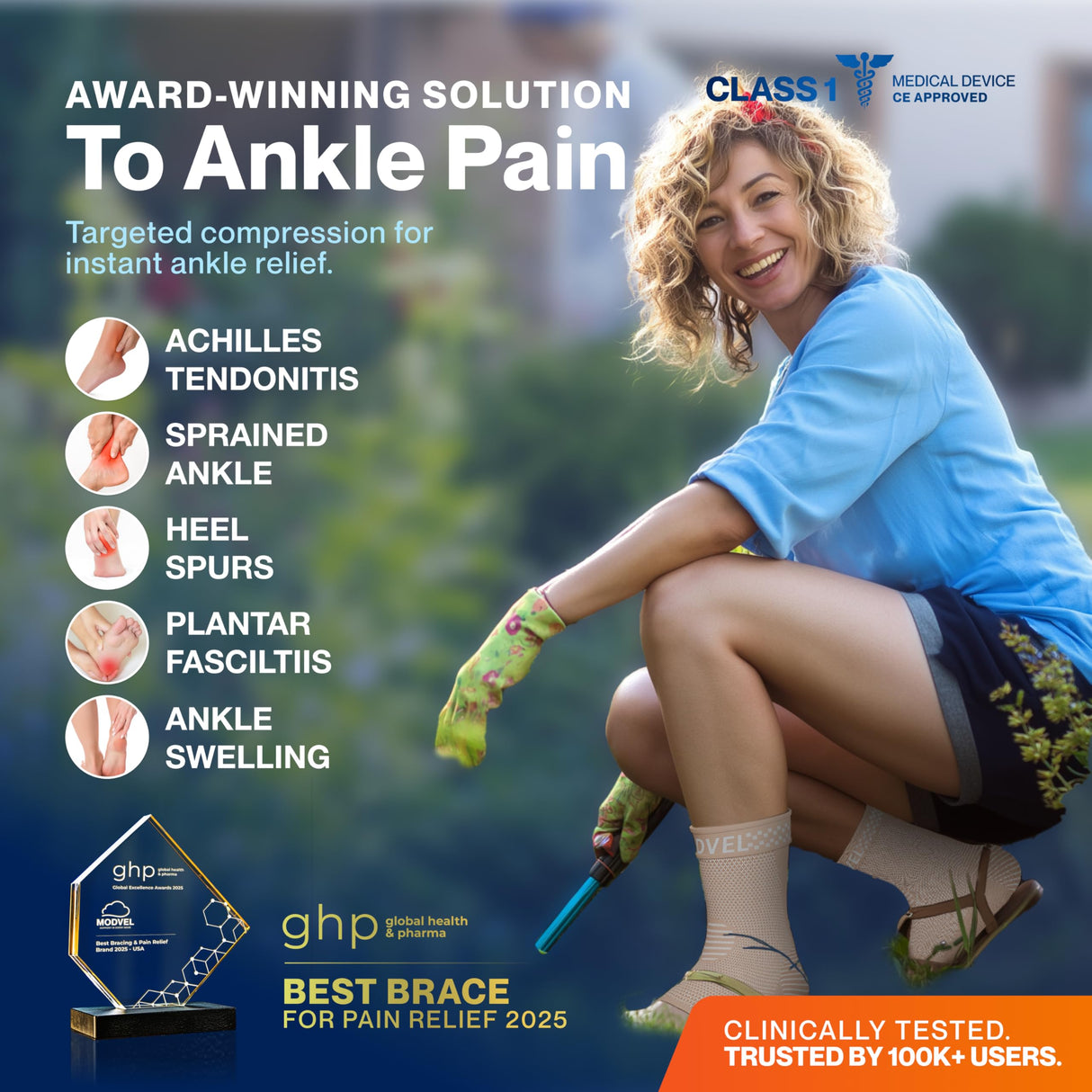 Modvel Foot & Ankle Brace Socks for Sprained Ankle Compression Sleeve - Plantar Fasciitis Relief Brace, Foot Support for pain Women & Men - Tendonitis & Arthritis Feet Sleeve, Stabilizing Ankles Wrap