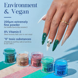 AZUREBEAUTY 31 Pcs Dip Powder Nail Kit Starter 20 Colors Glitter Nude Green Mermaid Serie Dip Powders Liquid Set with Base Top Coat Activator French Nails Art Manicure DIY Salon Christmas Gift