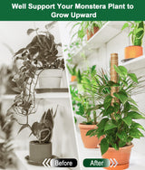 EAONE 96'' Moss Pole for Plants Indoor, 6 Pack 16” Monstera Plant Support Moss Stick for Climbing Plants, Stackable Coir Totem Pole Monstera Stakes with 12 Plant Labels & 100 Ties for Potted Plants