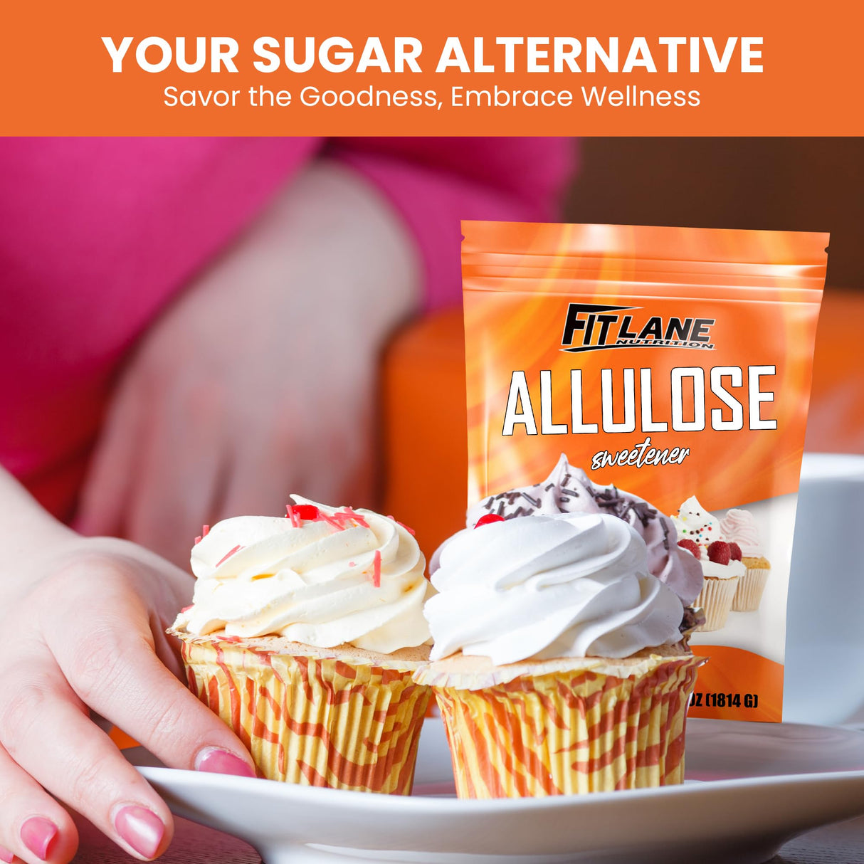 Allulose Sweetener 4 lbs - Pure Low Calorie Zero Net Carb Natural Keto Sugar Substitute With No Aftertaste - Perfect for Baking and Sweetening Your Favorite Foods - By Fit Lane Nutrition