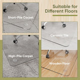 Furnbar Office Chair Mat for Carpet & Hardwood, Upgraded 29" x 42" Dual Use Tempered Glass Chair Mat for Chair and Footrest Under Desk