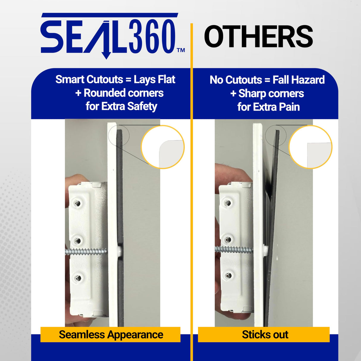 SEAL360 Magnetic Vent Covers (3-Pack), Pockets for Complete Seal, 5.5" X 12" (White) for Floor, Wall, or Ceiling Vents and Air Registers, for RV, Home HVAC and AC Vents, Vent Not Included