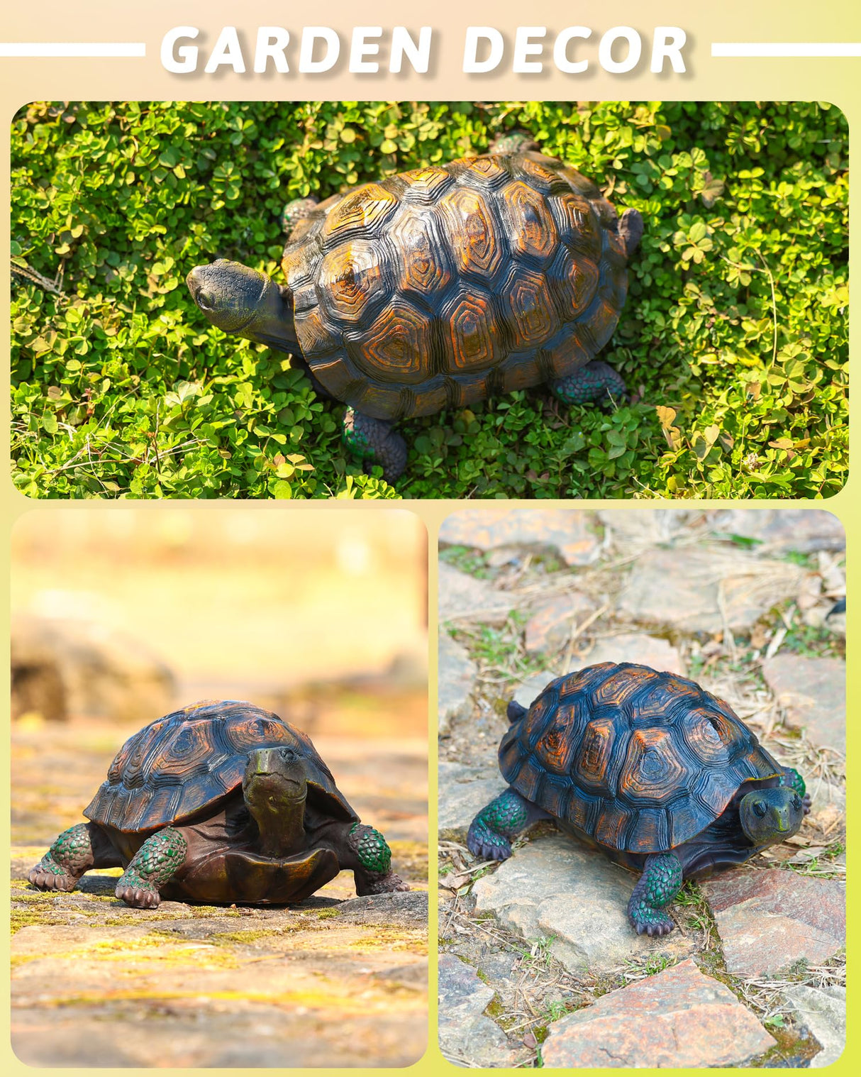 Sdeetesamjun Tortoise Turtle Statue,Resin Garden Sculpture Indoor/Outdoor Yard Lawn Ornament,Home Decor (Large)