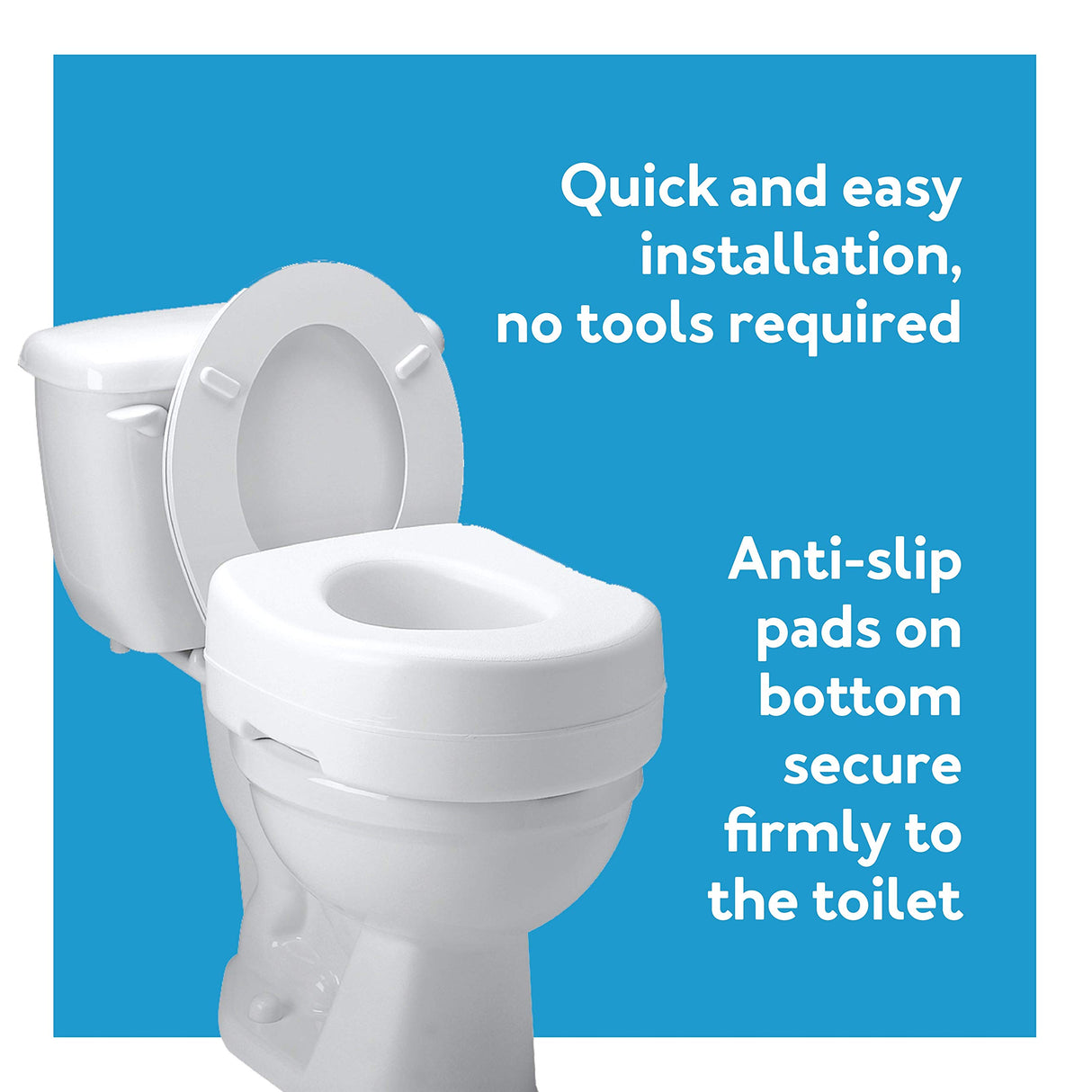 Carex Toilet Seat Riser - Adds 5.5 Inch of Toilet Height - Raised Toilet Seat with 300 Pound Weight Capacity, Slip-Resistant, Toilet Riser, Elevated Toilet Seat