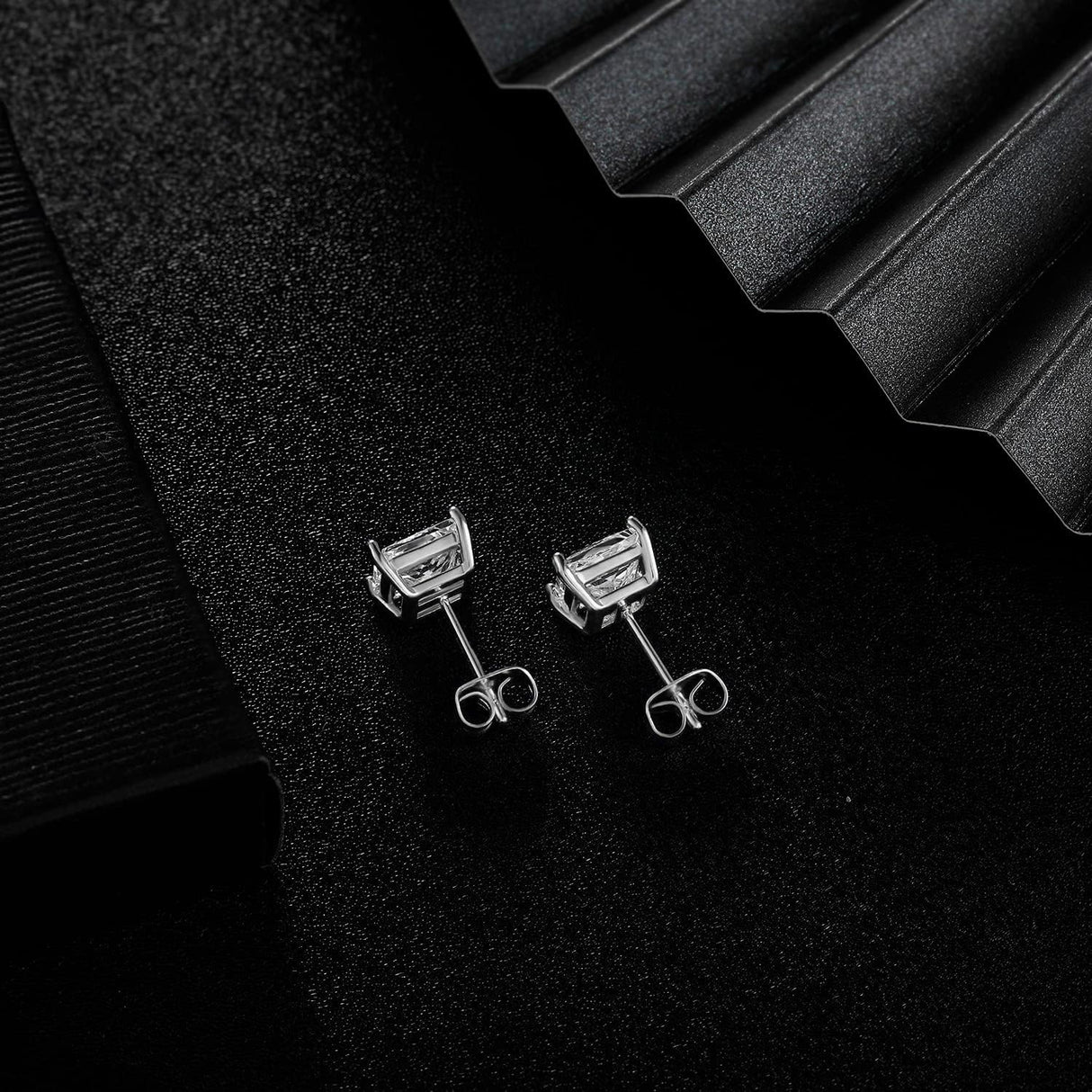 MDFUN 316L Stainless Steel Square Stud Earrings Set for Women Men 3-7MM