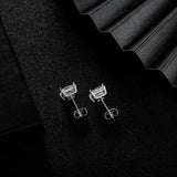 MDFUN 316L Stainless Steel Square Stud Earrings Set for Women Men 3-7MM