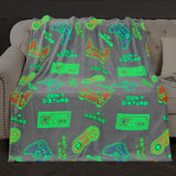 Gaming Blanket Gifts Toys for Boys - Glow in The Dark Game Controller Gamer Throw for Kids Age 1-14 Year Old Teens Child Toddler Son Birthday Christmas Valentines Easter Party Favors Presents 50"x60"