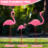 Ohuhu Family Flamingo Yard Ornaments, Set of 3 (32", 31", 19"), Pink