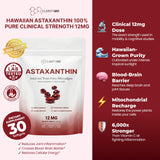 ClarityMD Astaxanthin 12mg Antioxidants Supplement – Natural Microalgae Source – Lipid-Based Softgel for Enhanced Absorption – Cognitive, Vision & Joint Support – 30 Softgels (Pack of 1)