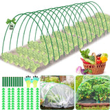 70 PCS Garden Hoops for Raised Beds 14 Sets Garden Tunnel Hoops Greenhouse Hoops Grow Tunnel, Rust-Free Fiberglass Garden Hoops Frame for Netting Shade Cloth Cover