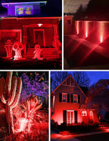 CREPOW Halloween Red Landscape Lights Outdoor, 14 LED Landscape Lighting with US Plug, IP65 Waterproof Spotlights for Tree Yard Garden Pathway Christmas Decor 2 Pack