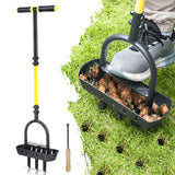 Jardineer Lawn Aerator Coring Tool with Soil Core Tray, Core Aerator with 4" Deep Plugs and Wider Foot Pedal, Manual Grass Plug Aeration Tool for Compacted Soil, Improving Lawn Health