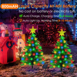 2 Pack 3.6Ft Solar Christmas Tree with 100 Snowflake Lights, Waterproof Christmas Decorations Outdoor, Solar Christmas Lights Outdoor Xmas Tree for Yard, Pathway, Porch, Cemetery, Holiday Decor