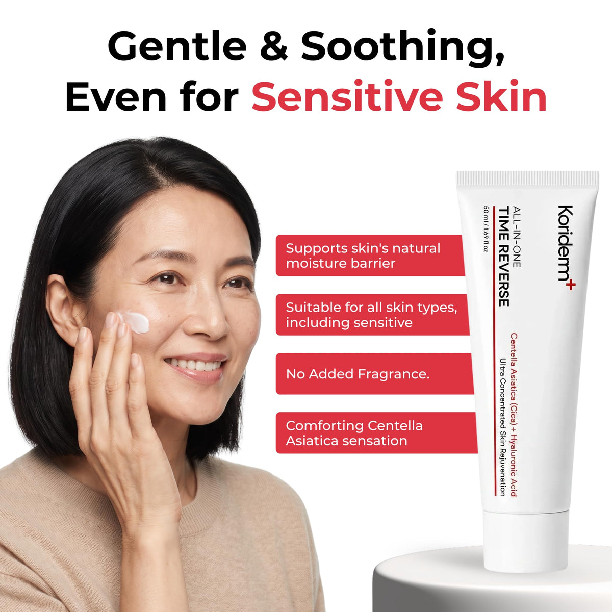 Koriderm Time Reverse Cream, Skin Care Face Moisturizer, 1.69 Fl Oz