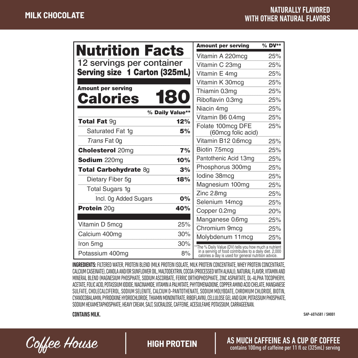 SlimFast Protein Shake, NEW Milk Chocolate- 20g Protein, Meal Replacement Shake Ready to Drink, High Protein with Low Carb and Low Sugar, 24 Vitamins and Minerals, 11 Fl Oz (Pack of 12)