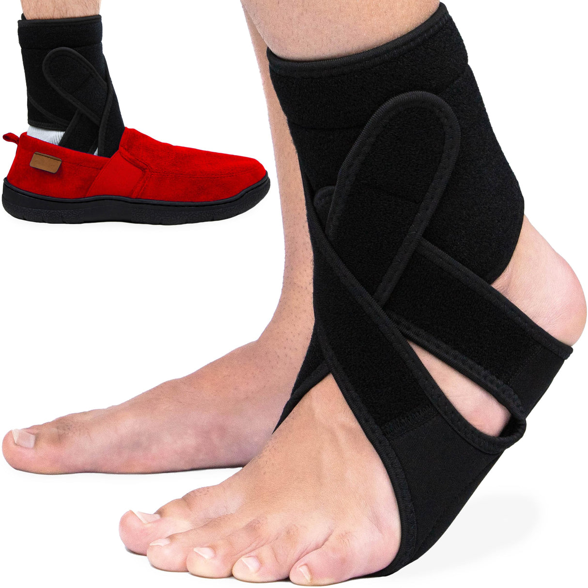 Omeer Left Foot AFO Foot Drop Brace For Walking With Shoes, Socks, Or Barefoot Provides Foot Drop Support For Men Or Women And Also Provides Plantar Fasciitis Relief