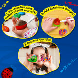 Skillmatics Rock Painting Kit - Mess-Free Art & Craft Activity for Girls & Boys, Craft Kits & Supplies, DIY Creative Activity, Christmas Gifts for Kids Ages 4, 5, 6, 7, 8, 9, 10, 11,12