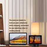Dreamholder Table Lamp with 3 USB Charging Ports, Modern Desk Lamp with AC Outlet and Phone Stands, Perfect Bedside Lamp for Bedroom, Living Room, Office (Pack of 2), Cream