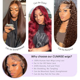 CUMASE 13x6 Chocolate Brown Lace Front Wig 250 Density HD Lace Front Wigs Human Hair Body Wave Lace Frontal Wig Pre Plucked Natural Hairline 4# Brown Wig Human Hair for Women 26 Inch
