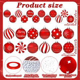 Huwena 24 Pcs Christmas Decorations Outdoor Christmas Hanging Ornaments Peppermint Candy Yard Signs Double Sided Lawn Decorations Peppermint Ornaments for Xmas(Red)