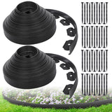 2IN x 100FT Landscape Edging Border with 150 Spikes, Plastic Edging for Landscaping, No Dig Garden Border Edging Kit for Flower Beds, Lawn, Yard, Paver Pathway