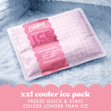Cool Coolers by Fit & Fresh Reusable Ice Packs for Coolers – Large Long-Lasting Freezer Packs, Puncture Resistant BPA-Free Gel Ice Packs for Coolers, Lunch Boxes, Camping & Picnic, 2PK, Pink Gingham