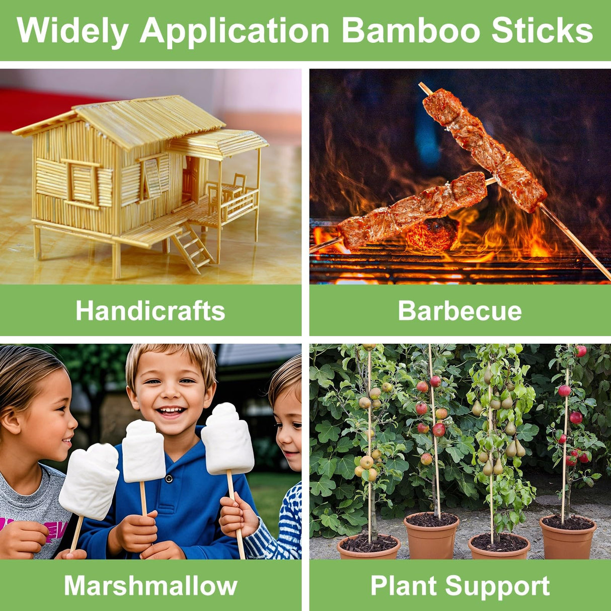 120 PCS Bamboo Plant Stakes 18 Inch, 5mm Thick Wood Plant Support Stakes