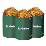 Reusable Yard Waste Bags - 3 Pack, 72 Gallon Lawn Bags with Reinforced Handles, Ideal for Grass, Leaves, and Yard Waste - Durable and Garden Waste Bags, Collapsible Lawn Leaf Bag, Leaf Bag Stand Up.