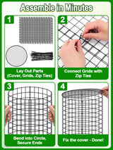 16''H x 11''Dia Plant Protectors from Animals - Full-Protection Anti-Rust Plant Cages with Covers for Outdoor Plants, Wire Garden Cloches for Plants Strawberry Keeping Chicken Rabbits Out, 4 Sets