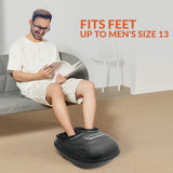 CILI Shiatsu Foot Massager Machine, Electric Heated Feet Massager for Plantar Fasciitis, Kneading Vibration Compression, Detachable Sleeve, Up to Men Size 13, Gifts for Dad Men