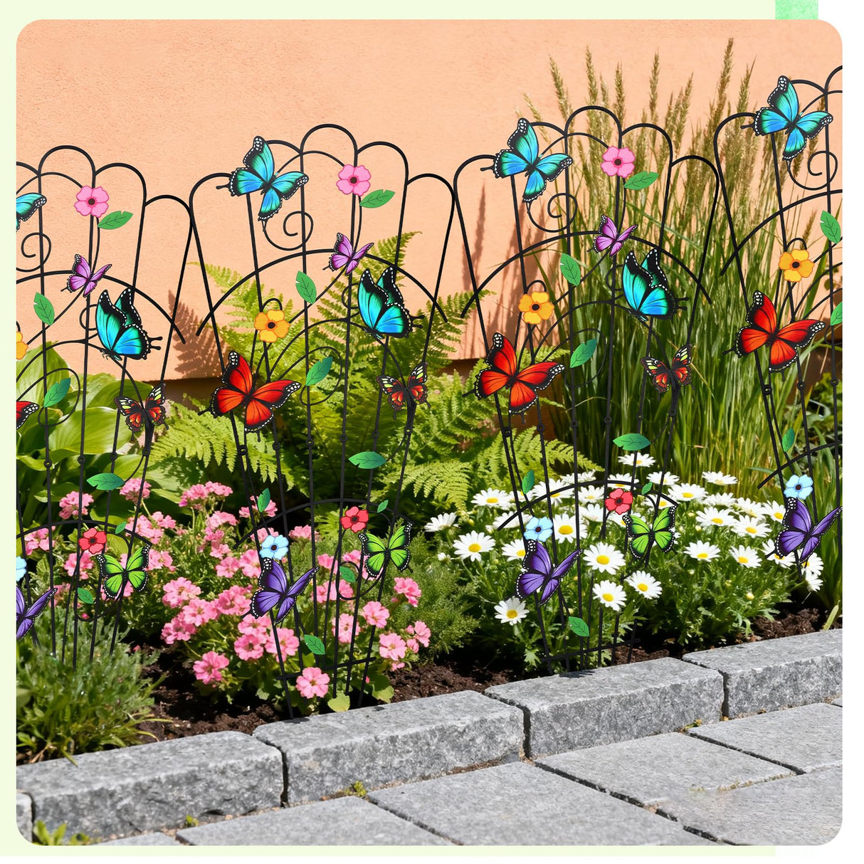 LEIFIDE 2 Pcs Butterfly Trellis for Climbing Plants Indoor 33in Small Climbing Outdoor Plant Potted Supports Expandable Metal Heavy-duty Rustproof Trellis for Monstera Bamboo Pothos Pot Vegetable Rose