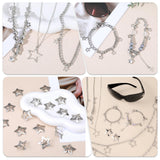Y2k Accessories Set Included Star Y2k Silver Necklace