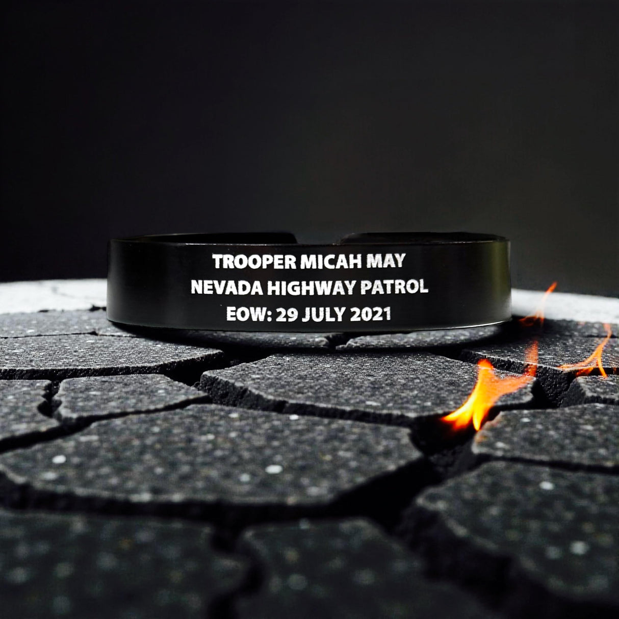 Center Mass, Inc. Legacy Band - Personalized ID & Memorial Bracelet - 2 Size Options - Black Metal