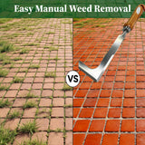 Msstoodun 2 Pack Crack Weeder Tool with Bonus Root Hook, Lightweight Manual Weeding Tool for Sidewalk Cracks, Patio, Driveway & Pavers, Ergonomic Weed Remover for Grass, Moss & Small Weeds