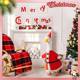 Silicherry 8 Set Seasonal Holiday Goose Outfits Christmas Valentine's Day Summer All Seasons Lawn Porch Goose Clothes Costume for 23" Cement Statue Garden Patio Outdoor Decor (Funny Style,23inch)