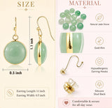 Green Earrings for Women – Dainty Gold Dangle – Real Jade -Sage - Light – Pale – Dark - Green Stone – Rose Quartz Pink Crystal Genuine – Natural Gemstone - Dainty -Short -Drop and Dangle – Lightweight - Unique Anniversary Birthday Gifts for Wife – Teacher