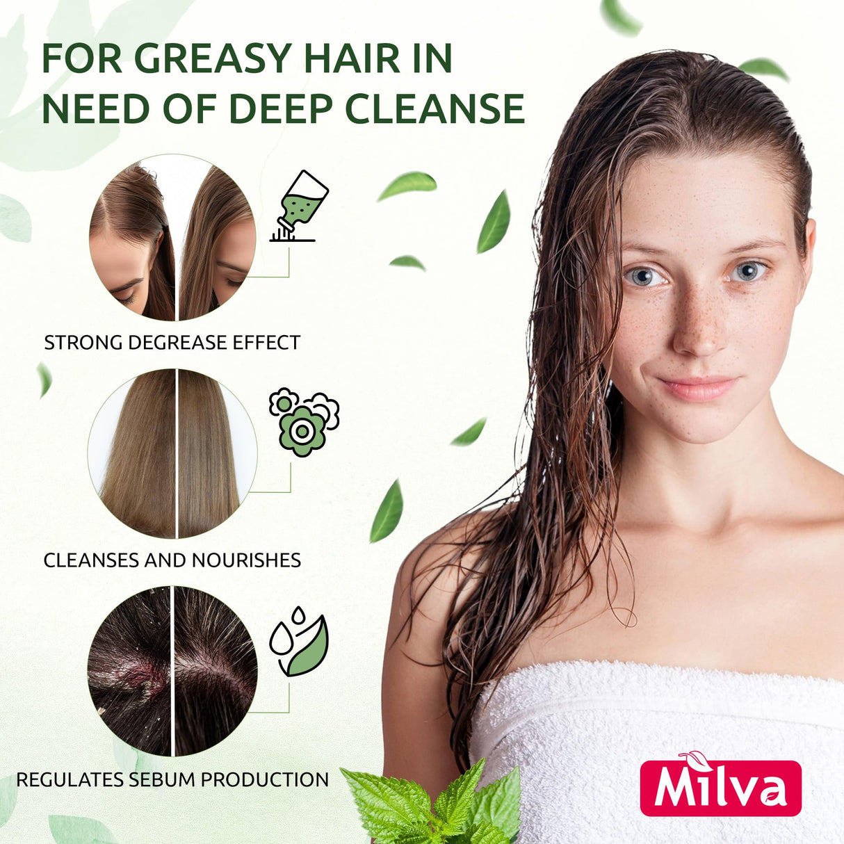 Nettle Shampoo - Helps Regulate Sebum Production, Reduce Dandruff & Ease Scalp Irritation - For Strong, Healthy Hair- 200ml