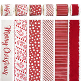 HUIHUANG Christmas Wired Red Christmas Tree Ribbon - 6 Rolls Red and White Candy Cane Ribbon for Tree, Gift Wrapping, Wreath, Garland, Home Decor (2.5" Width, 36 Yards Total)