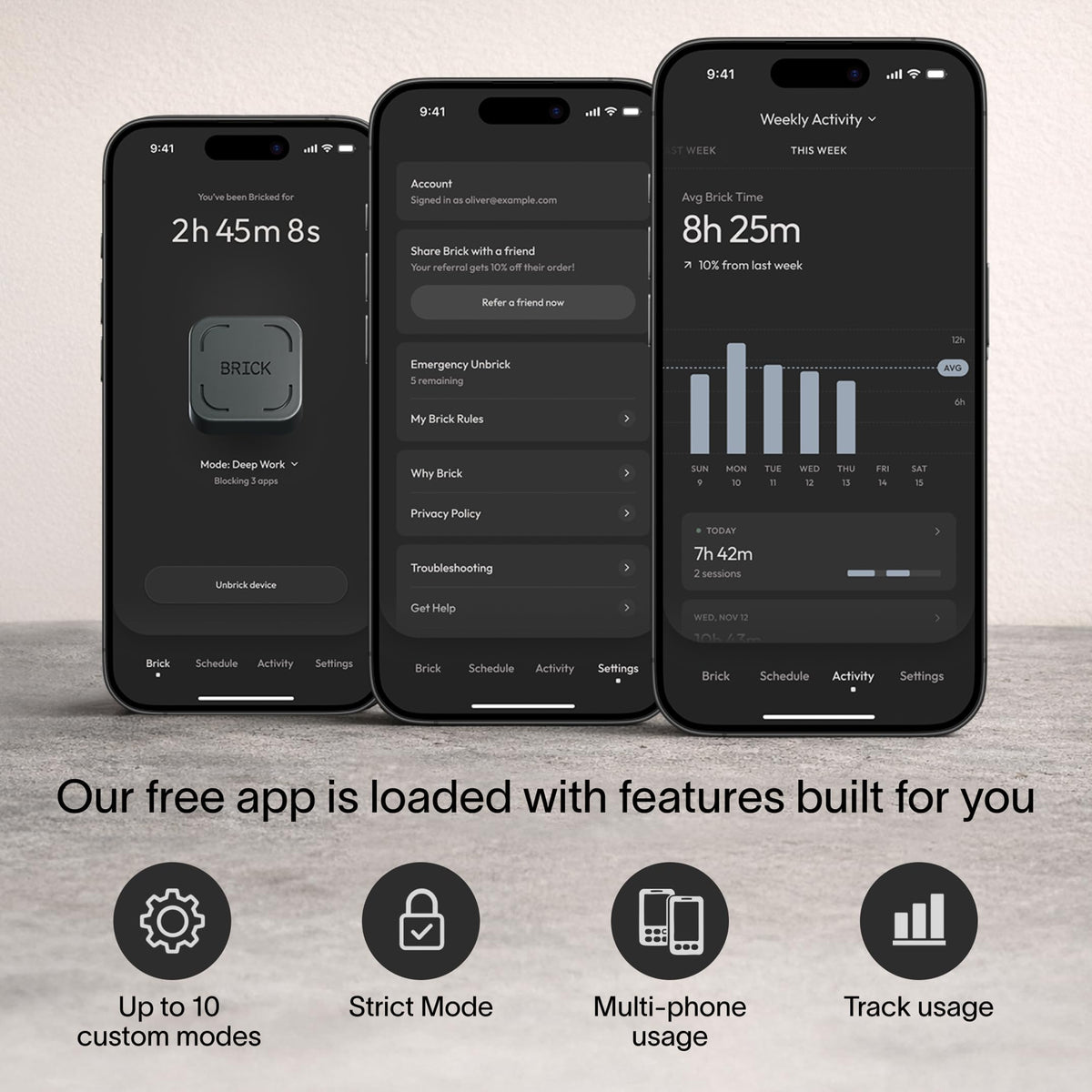 Brick Phone Distraction Blocker for iPhone & Android App & Screen Time Lock