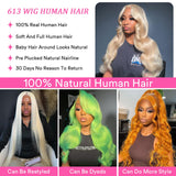 613 13x6 Lace Front Wig Human Hair 200 Density 32 Inch Blonde Wig Human Hair 613 HD Lace Frontal Wigs Human Hair 13x6 Body Wave Blonde Lace Front Wigs Human Hair Pre Plucked with Baby Hair for Women