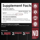 AMALTH Apricot Extract Supplement Capsules (25:1) 120 Capsules 500mg per Capsule, 1000 mg Servings (Pack of 1) (Herbal, Vegan, Non-GMO and Gluten Free)