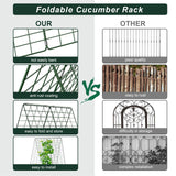Amoskey Cucumber Trellis, Garden Trellis for Climbing Plants Outdoor, Foldable A-Frame Trellis, Cucumber Trellis for Raised Bed for Cucumbers, Peas, or Tomatoes (Green, Small Grid 48‘’H*34''W)
