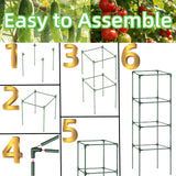 3 Pack Square Tomato Cages for Garden, 59 Inch Tall Heavy Duty Metal Tomato Plant Support Trellis, Adjustable Large Tomato Stakes for Outdoor Pots Climbing Plants, Vegetables, Cucumber