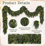 9FT Pre-lit Christmas Garland with Lights Cedar Garland Christmas Decor