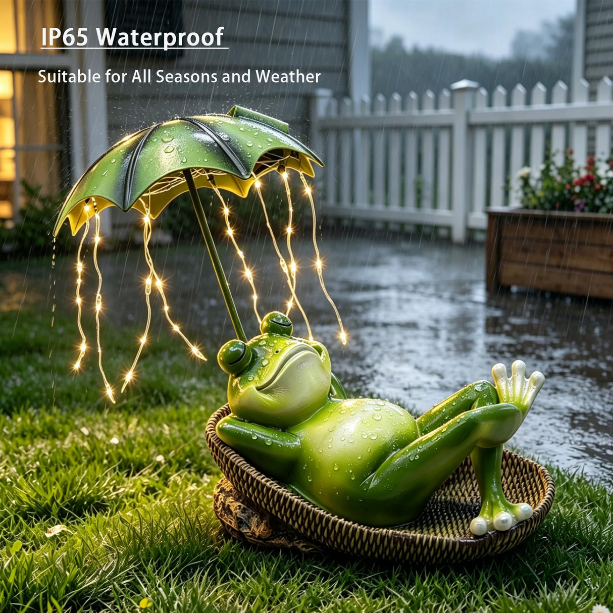 ASDFG 6.7" Solar Frog Garden Statue with Light Up Umbrella - IP65 Waterproof Resin Sculpture, Outdoor Figurine for Patio Yard Pond, Unique Gardening Gifts for Women/Mom