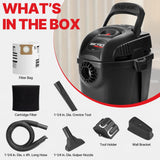 Shop-Vac 2021005 1 Gallon Micro Wet/Dry Vacuum, 1.0 Peak HP, 1.25 Inch Diameter x 4 Foot Hose, 6 Foot Cord, Lightweight and Portable, Quick Wet/Dry Pickup