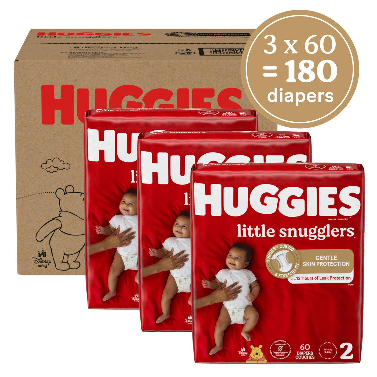 Huggies Little Snugglers Baby Diapers, Size 1, 96 Ct