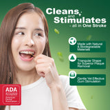 The Natural Dentist Stim-U-Dent Mint Dental Picks, Wooden Toothpicks for Food & Plaque Removal, Travel-Friendly, 24 Packs of 25 (600 Picks)
