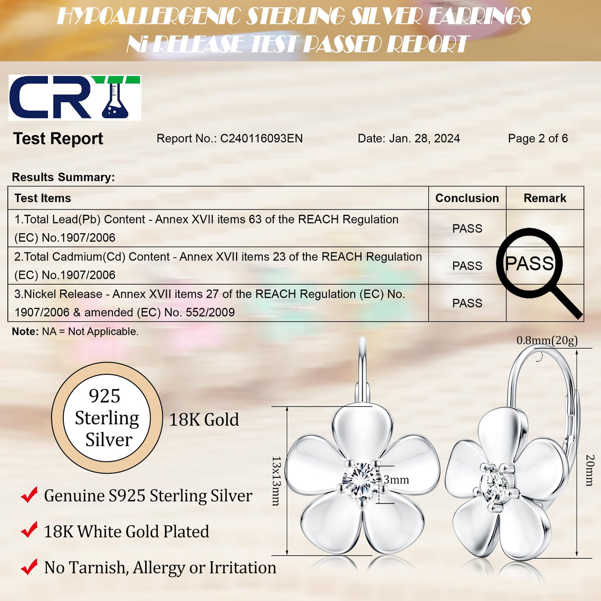 MILACOLATO 925 Sterling Silver Earrings for Women Plumeria Flower Earring